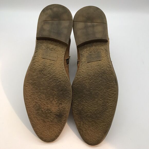 Zara Man Side Zip Chukka Boots Men\'s 12 Brown Suede Leather Gum Sole Shoes